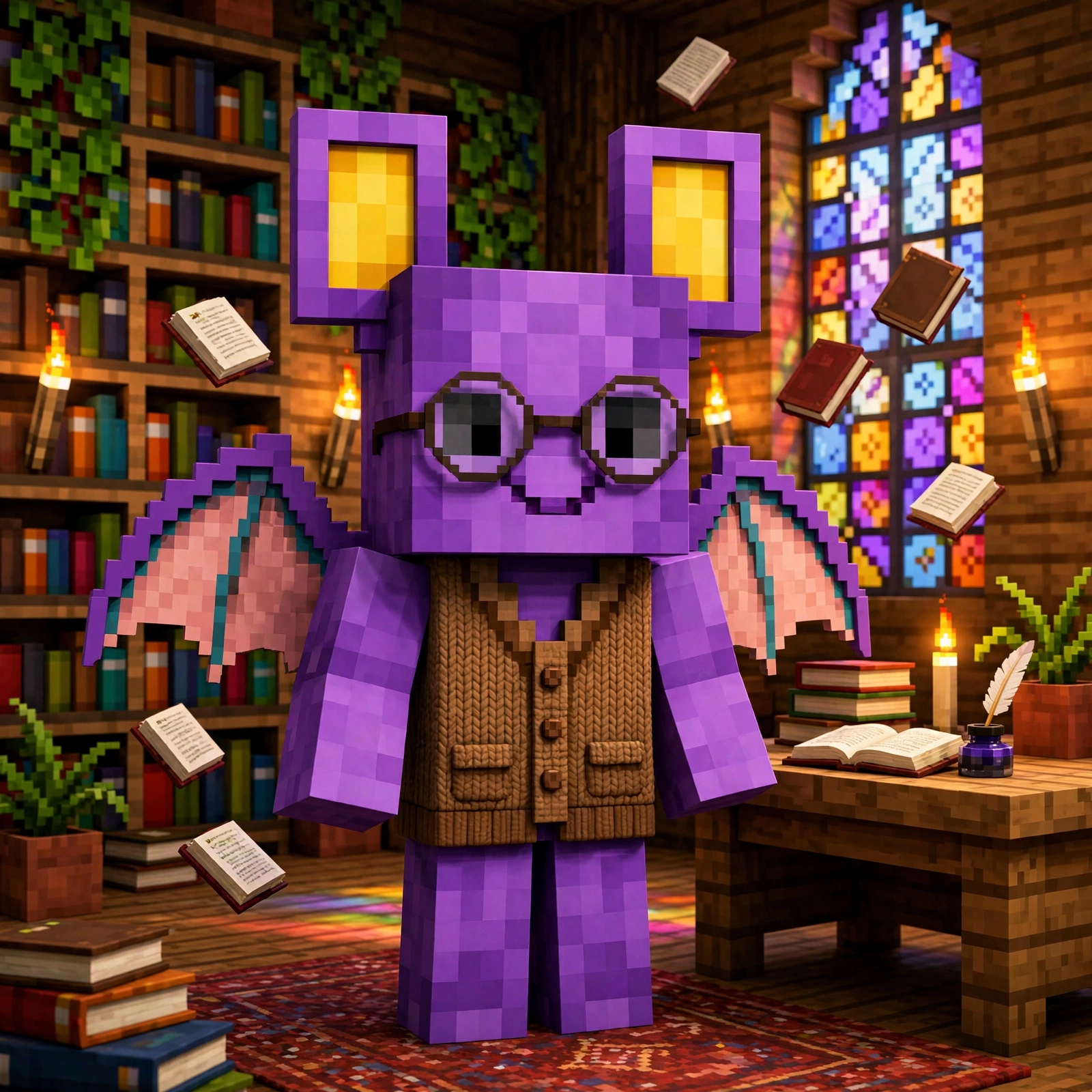 Pip the bat drafting a crossword blueprint